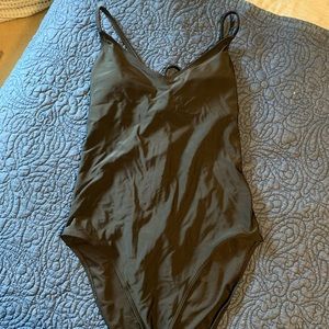 Aerie Black Strappy One-piece swimsuit